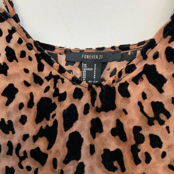 Forever 21 Sheer Velvet Leopard Spots Slinky Cami Size Small - Picture 5 of 5
